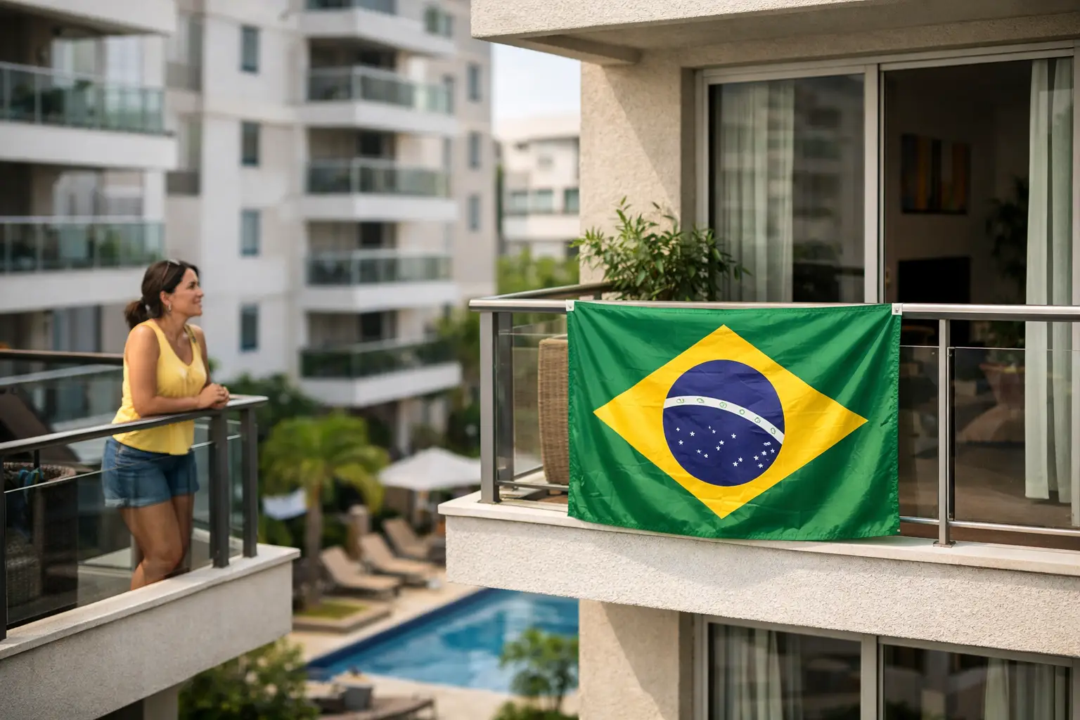 Bandeira política na sacada do condomínio pode?